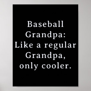 Poster Texte mignon drôle Papy Baseball