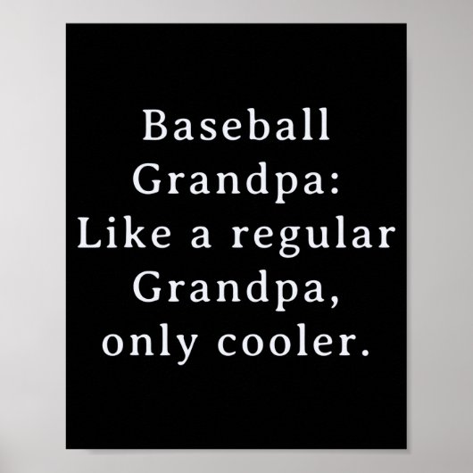 Poster Texte mignon drôle Papy Baseball (Devant)