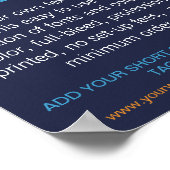 Poster Texte moderne personnalisé bleu (Coin)