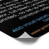 Poster Texte moderne personnalisé noir (Coin)