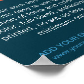 Poster Texte moderne personnalisé Turquoise (Coin)