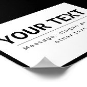 Poster Texte modifiable moderne en gras | Noir & Blanc (Coin)