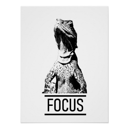 Poster Texte motivationnel de mise au point | Lézard (Devant)