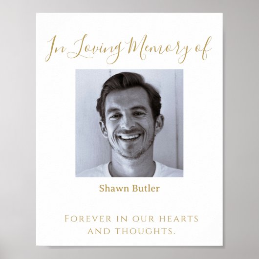 Poster Texte Or En Mémoire Amoureuse, Élégant signe de ma (Devant)