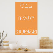 Poster texte Orange One Race Human Citation (Cuisine)