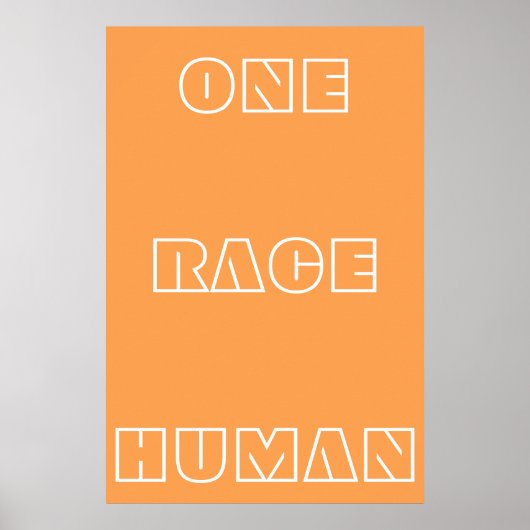 Poster texte Orange One Race Human Citation (Devant)