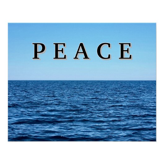 Poster Texte PAIX Sur Blue Lake Michigan (Devant)