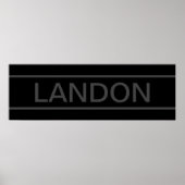 Poster Texte personnalisable | Gras moderne noir et gris (Devant)