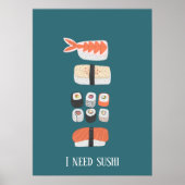 Poster Texte personnalisé du sushi japonais (Devant)
