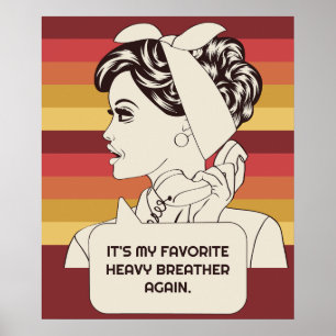 Poster Texte personnalisé Femme Rétro