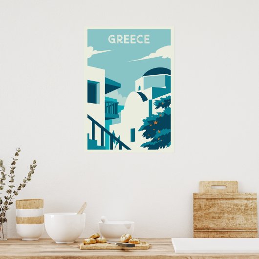 Poster Texte personnalisé Grèce (Cuisine)