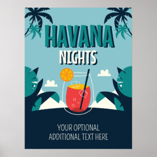 Poster Texte personnalisé "Havana Nights"
