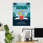 Poster Texte personnalisé "Havana Nights" (Bureau à domicile)