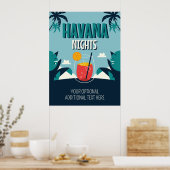 Poster Texte personnalisé "Havana Nights" (Cuisine)