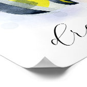 Poster Texte personnalisé Jaune Bleu Poisson Tropical Thè (Coin)