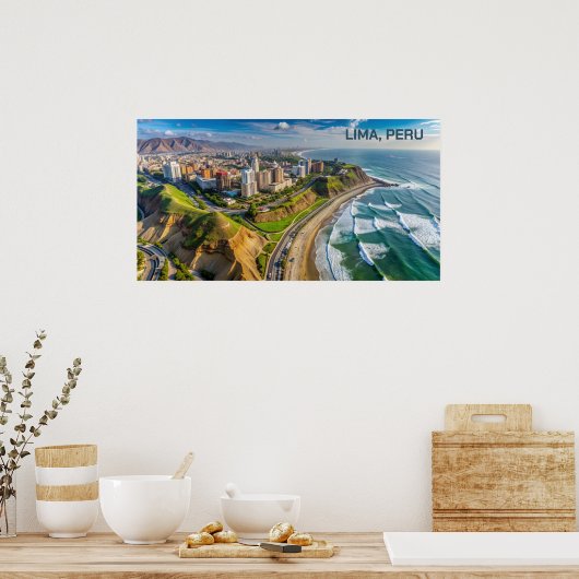 Poster Texte personnalisé Lima, Pérou (Cuisine)