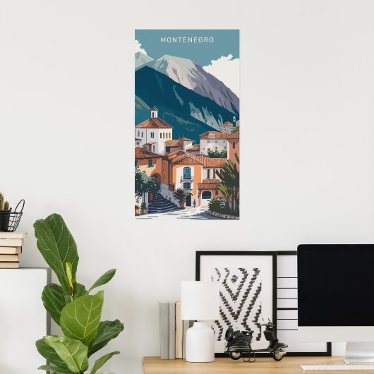 Poster Texte personnalisé Monténégro (Bureau à domicile)