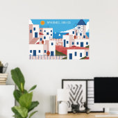 Poster Texte personnalisé Mykonos Grèce (Bureau à domicile)