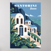 Poster Texte personnalisé Santorin Grèce (Devant)