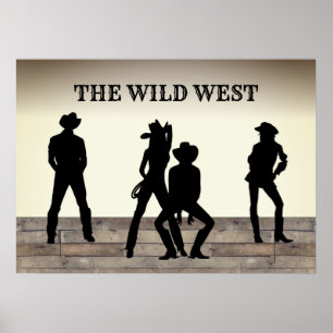 Poster Texte personnalisé Wild West