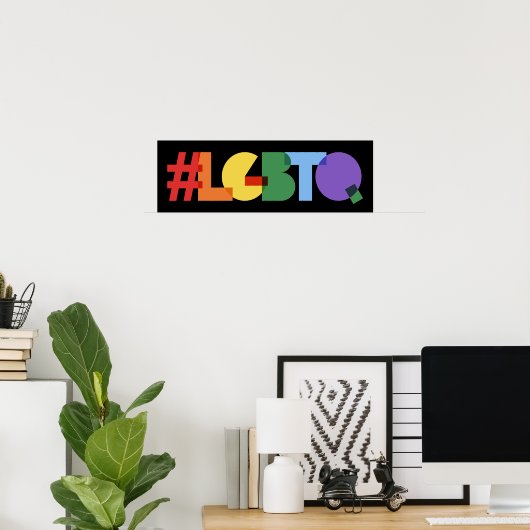 Poster texte Rainbow #LGBTQ (Bureau à domicile)