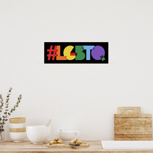 Poster texte Rainbow #LGBTQ (Cuisine)
