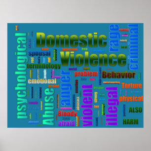 Poster Texte relatif d'abus de violence familiale