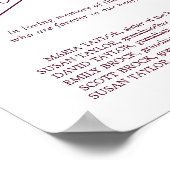 Poster Texte romantique bordeaux pour un mariage In Memor (Coin)