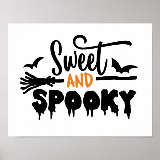 Poster Texte Typographique Éffrayant Et Doux D'Halloween (Devant)