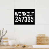 Poster Texte usé et rayé Workout 247365 blanc (Cuisine)