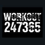 Poster Texte usé et rayé Workout 247365 blanc<br><div class="desc">Texte usé et rayé Workout 247365 en couleur blanche avec arrière - plan noir. Parfait pour tous ceux qui font du levage,  de la remise en forme,  de l'entraînement,  de la musculation et d'aller à la salle de gym.</div>