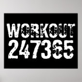 Poster Texte usé et rayé Workout 247365 blanc (Devant)