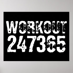 Poster Texte usé et rayé Workout 247365 blanc