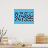 Poster Texte usé et rayé Workout 247365 bleu (Cuisine)