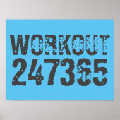 Poster Texte usé et rayé Workout 247365 bleu (Devant)