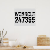 Poster Texte usé et rayé Workout 247365 noir (Cuisine)