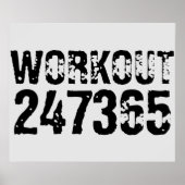Poster Texte usé et rayé Workout 247365 noir (Devant)