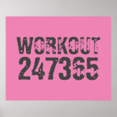 Poster Texte usé et rayé Workout 247365 rose (Devant)