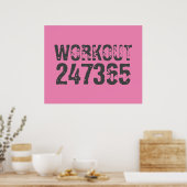 Poster Texte usé et rayé Workout 247365 rose (Cuisine)