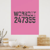 Poster Texte usé et rayé Workout 247365 rose (Cuisine)