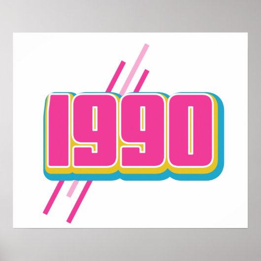 Poster texte vintage 1990 (Devant)