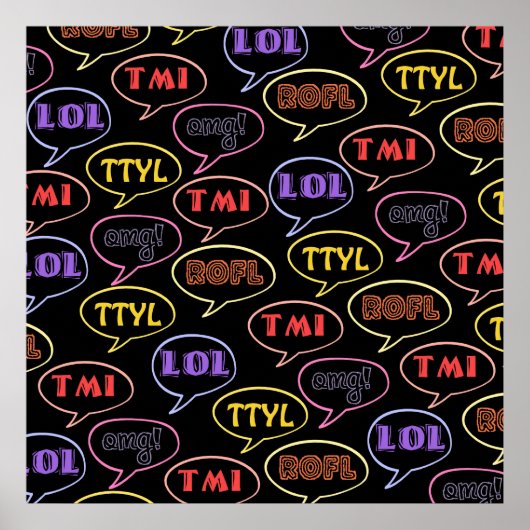 Poster Texter des abréviations Conception brillante (Devant)