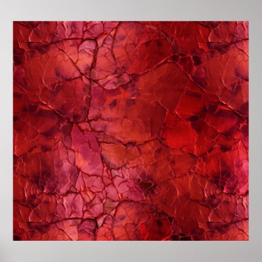 Poster Textes, Cracks, Vains en rouge profond (Devant)