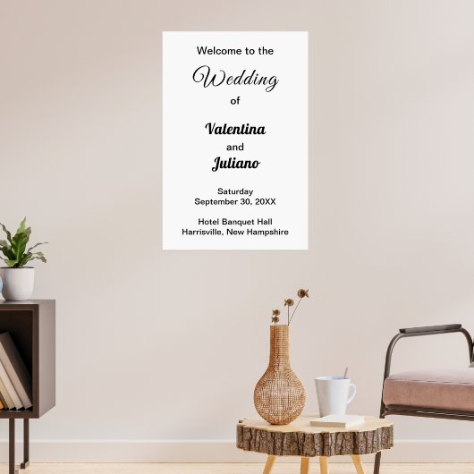 Poster Textes noirs sur l'affiche des Mariages Arrière -  (Salon 3)