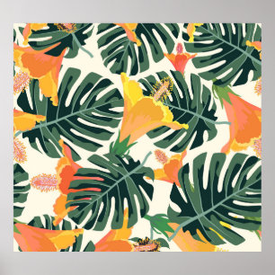 Poster Textile Exotique Tropical Coloré