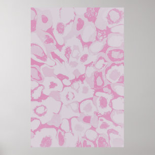Poster textile floral rose et blanc