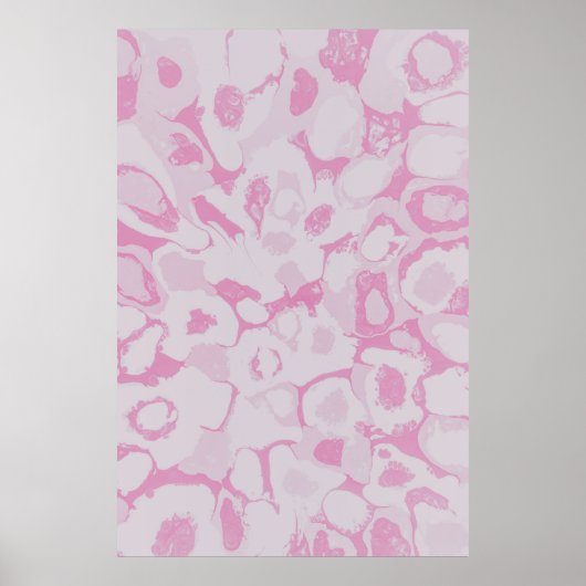 Poster textile floral rose et blanc (Devant)