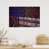 Poster Textiles bhoutanais colorés (Cuisine)