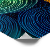 Poster Texture abstraite de cercles concentriques multico (Coin)