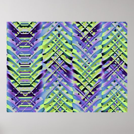 Poster Texture Abstraite jaune et violet (Devant)